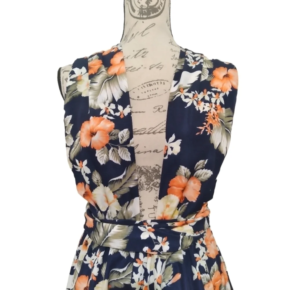 NWOT Tropical Floral Print Wrap Around Romper